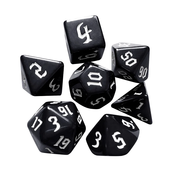 7pcs/Set Multi-Sided Digital Dices Set D4 D6 D8 D10 D12 D20 for TRPG DND