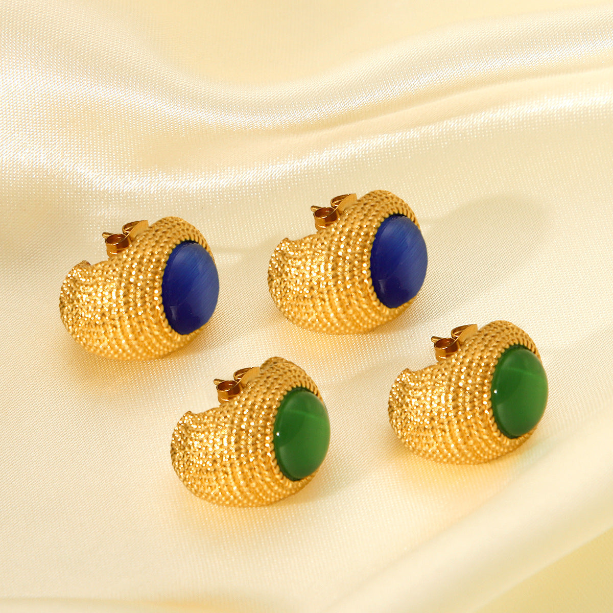 IG Style Circle Geometric Droplet Stainless Steel Electroplating Earrings