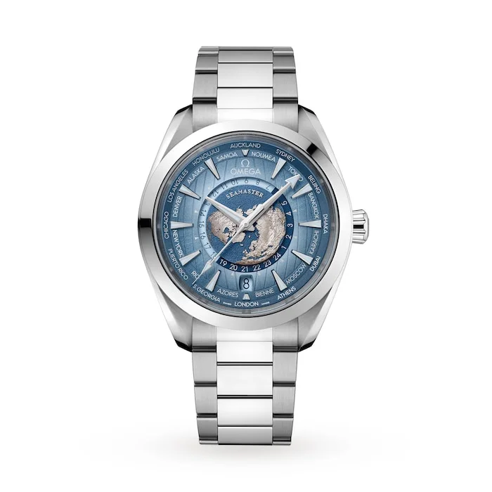 OMEGA Seamaster Aqua Terra 150M Co-Axial Master Chronometer Gmt Worldtimer 43mm Summer Blue O22010432203002
