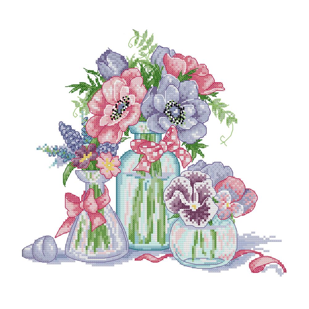 

Fresh Flowers - 14CT Stamped Cross Stitch - 31*30cm, 501 Original