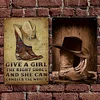 2PCS Cowboy Boots - Vintage Metal Signs Set - 20*30cm/30*40cm - Western
