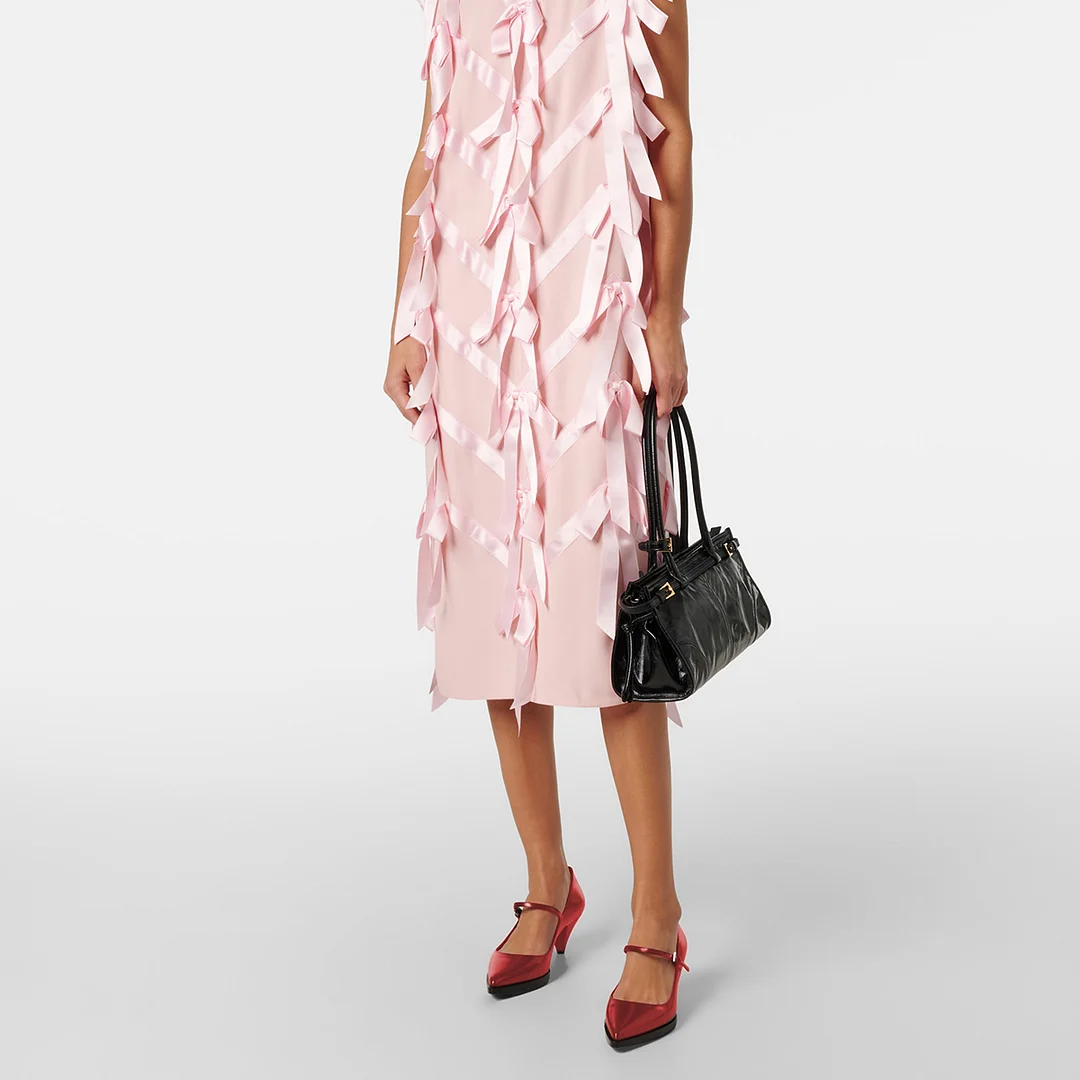 Women's Shiny Vegan Leather Pointed Buckle Strappy Sexy Pumps in Red