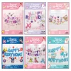 Kids Color Themed Birthday Party Aluminum Film Latex Cartoon Balloons Wall Decorations Party Supplies
