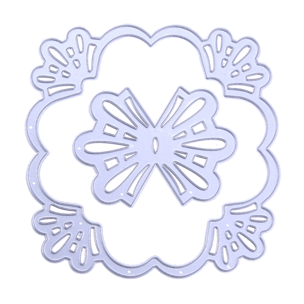 

2pcs Flower Frame DIY Cutting Dies Stencils Scrapbook Embossing Album Cards-193357, 501 Original