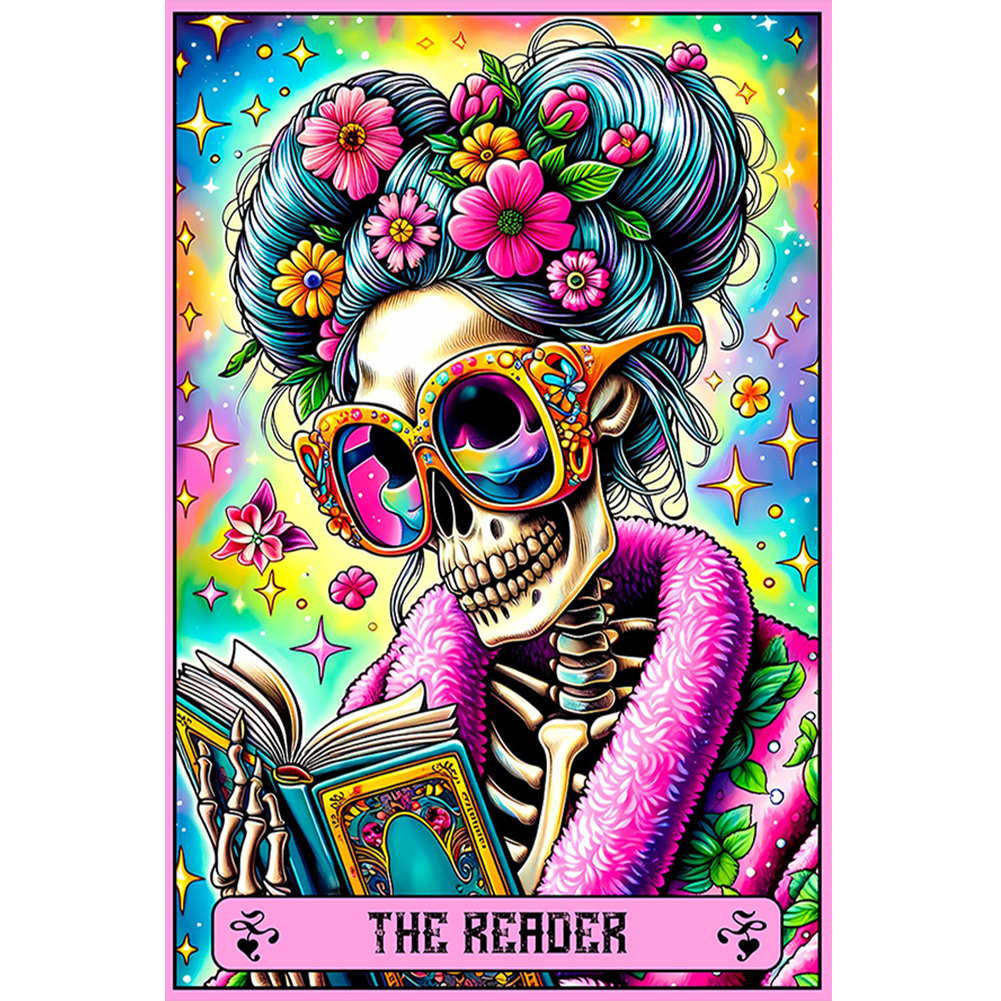 Skeleton Old Lady Tarot 40*60cm(canvas) full round drill diamond painting