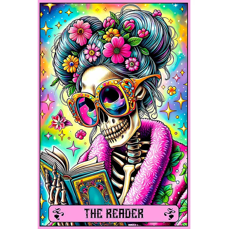 Skeleton Old Lady Tarot Card 40*60CM (Canvas) Full Round Drill Diamond Painting gbfke