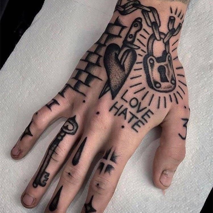 Black Punk Style Hands Temporary Tattoos for Men Women Arm Body Art Waterproof Tatuajes Temporales Fake Tatoos Cool Tatto decal