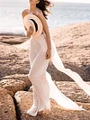 White Color Bandage Simple Jumpsuits Bottom