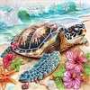 Tortue de mer - peinture diamant de forme sp&eacute;ciale - 30*30cm