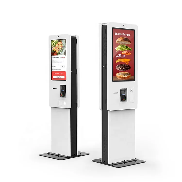 27"/32" RFID Dual-screen vertical ordering standalone restaurant RFID self service kiosk android