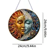 (Upgrade Size)DIY Double Sided Effect Diamond Painting Hanging Pendant Kit (Sun Moon)