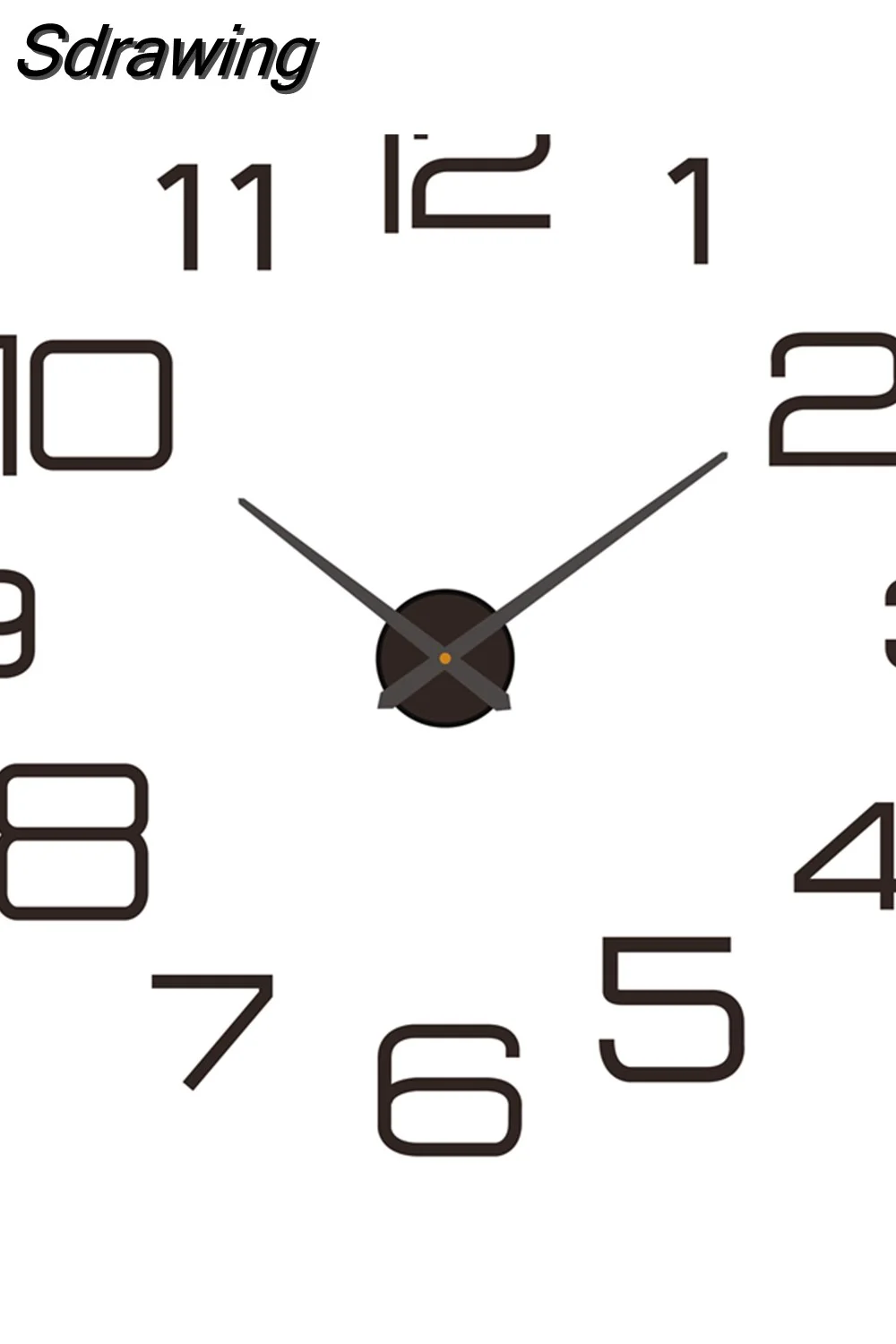 Sdrawing Wall Clock Luminous Frameless Wall Clocks DIY Digital Clock Wall Stickers Silent Clock for Home Living Room Office Wall Decor