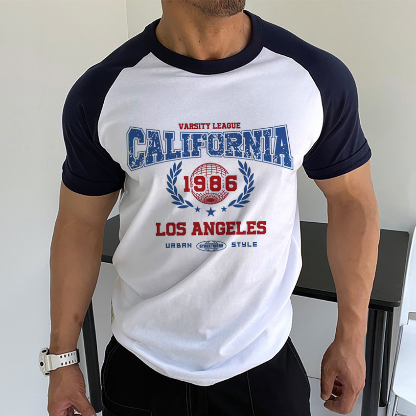  California 1986 Varsity League T-Shirt - Urban Street Style Tee for Men