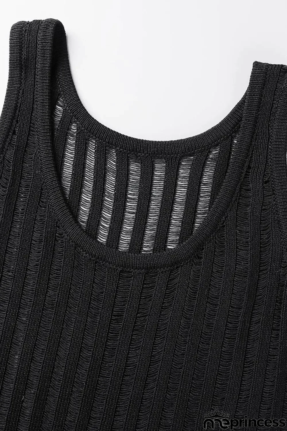 Black Casual Solid Backless O Neck Sleeveless Two Pieces