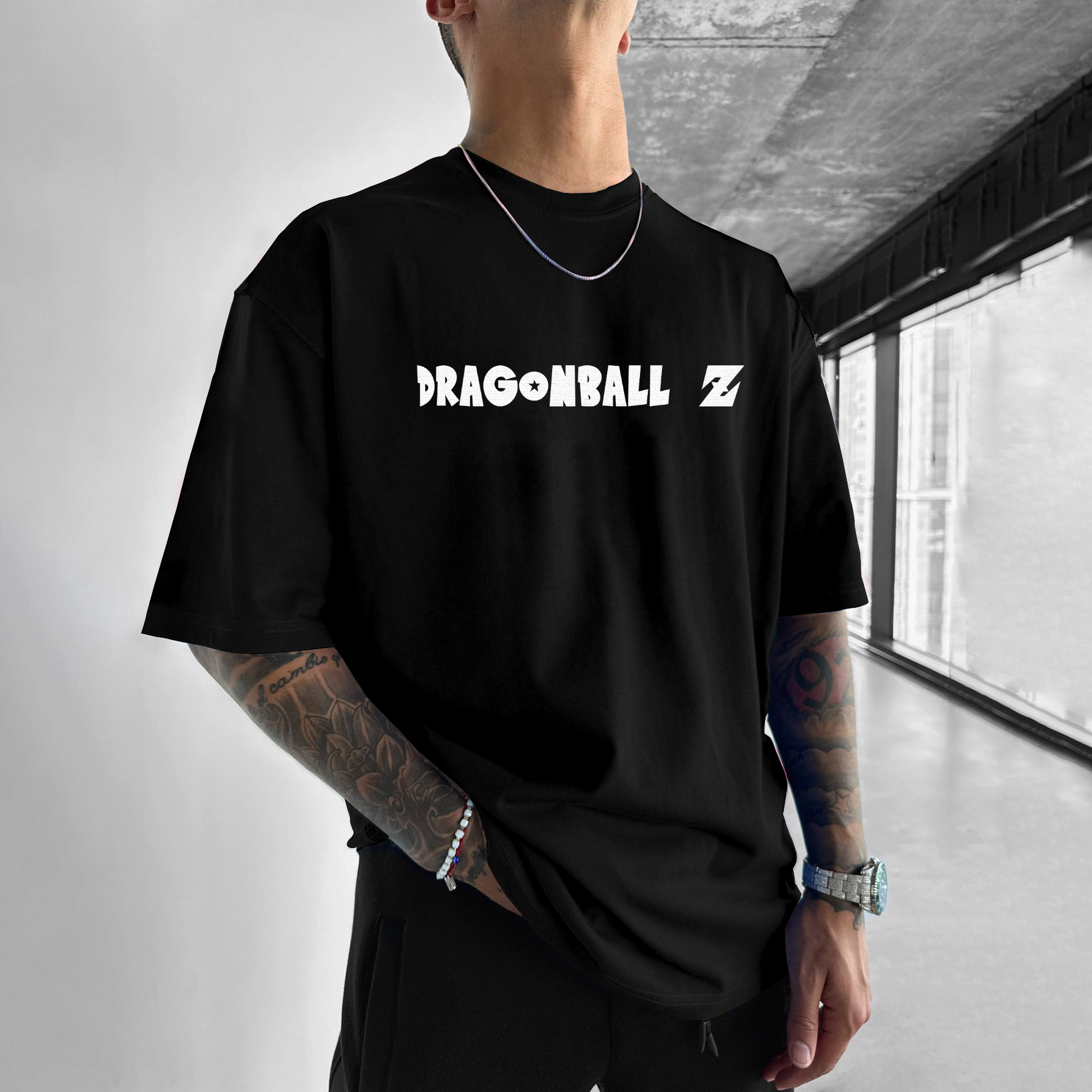 Unisex Anime DB Letter Print T-Shirt