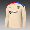 Joyfball 2024/2025 Barcelona Half-Pull Training Suit khaki Football Shirt 1:1 Thai Quality