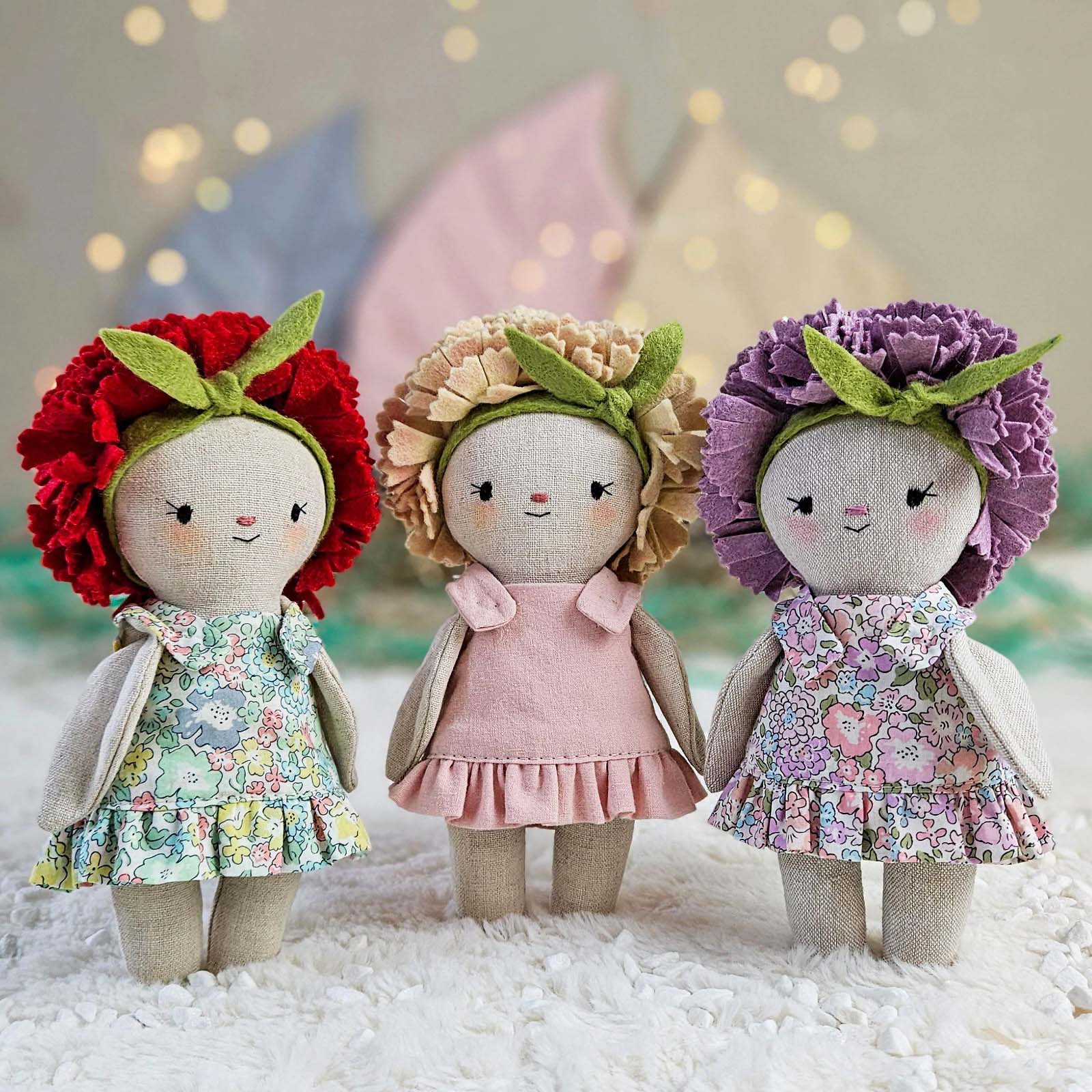 Stuffed Flower Doll Sewing Templates – With Instructions