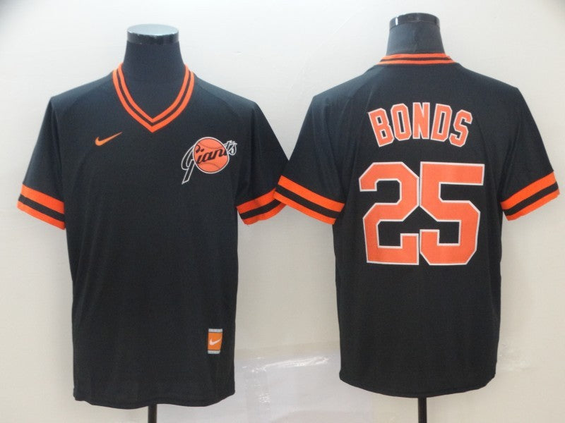 Men's San Francisco Giants Barry Bonds #25 Black Stitched Jersey mysite