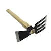 Mini Hoe and Cultivator with Wooden Handle Dual-purpose Hoe Garden Rake Tool
