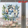 Christmas Snowman DIY 2D Flat Acrylic Double Sided Diamond Painting Hanging Pendant