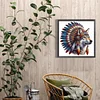 Diamond Painting-DIY Full Round Drill Indian Wolf Head(40*40CM)