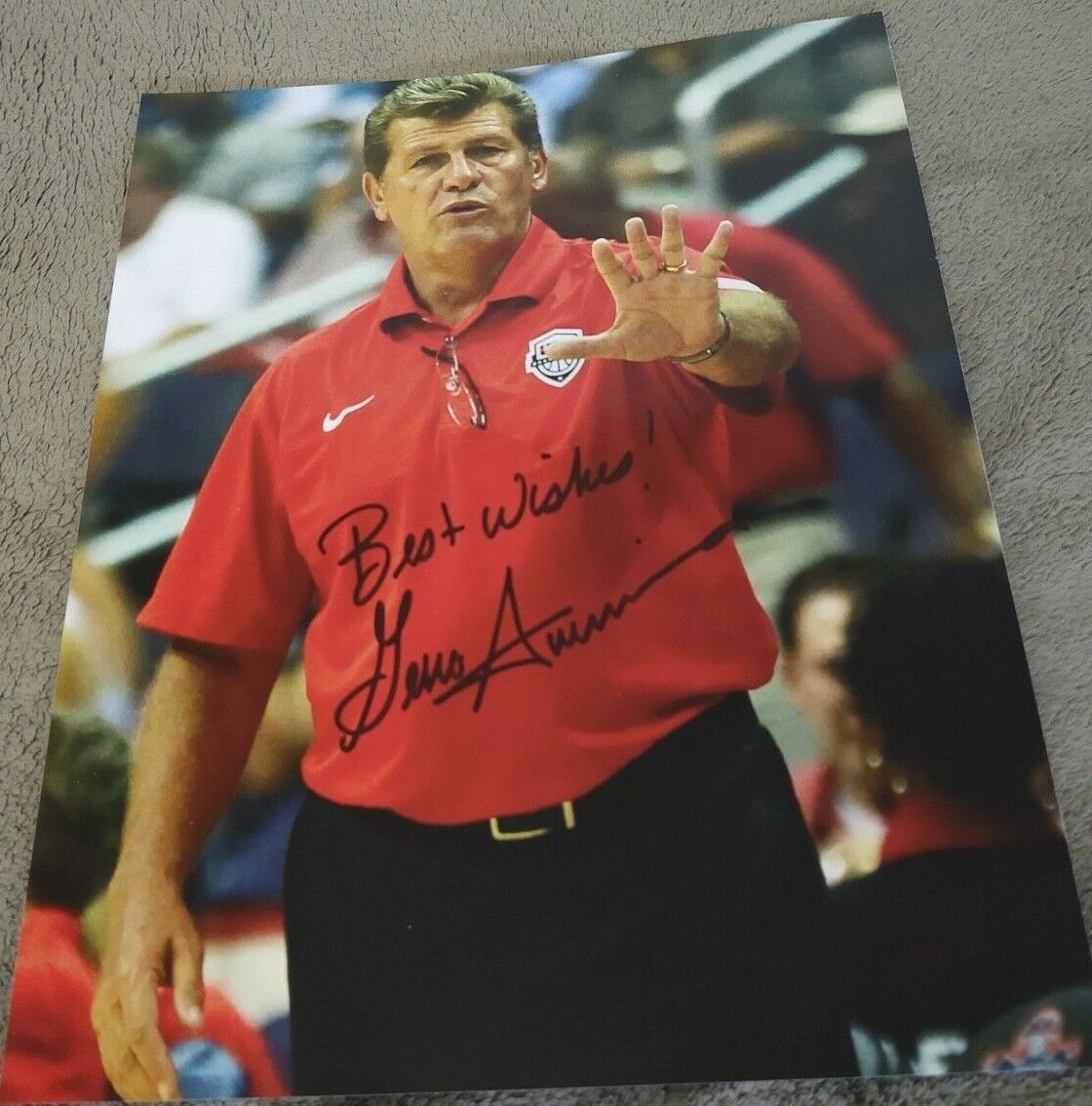 GENO AURIEMMA UCONN Huskies USA Olympics Women SIGNED AUTOGRAPHED 8x10 Photo Poster painting COA