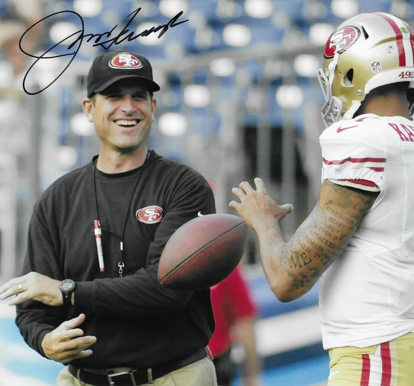 Jim Harbaugh Autographed Signed 8x10 Photo Poster painting ( 49ers ) REPRINT