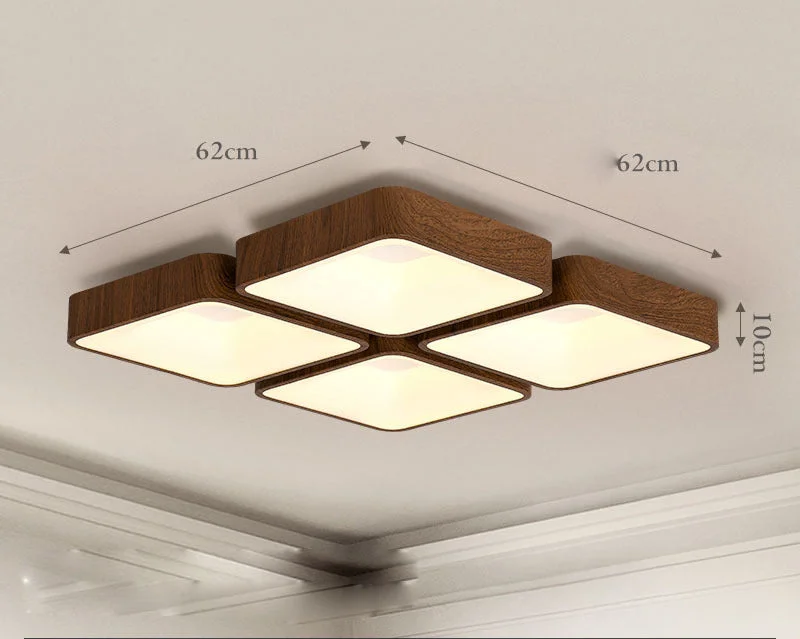 Headlight Ceiling Lamp Modern Minimalist Atmosphere Living Room Lamp LED Wood Grain Geometry Creative Hall Study Lamp