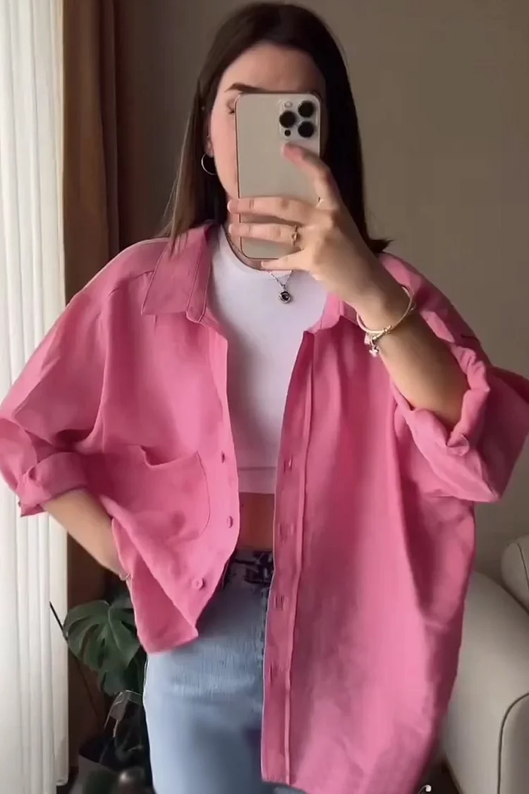 Casual cotton and linen shirt