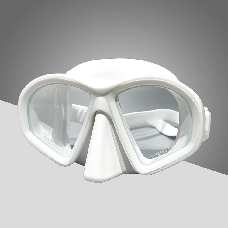 Low capacity aluminum alloy glasses frame mask, tempered glass lenses, wet breathing tube, free diving, snorkeling, swimming