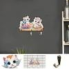 (US Local)Cat DIY Diamond Painting Hanging Hook Wall Hooks No Hole Punching Wall Decor