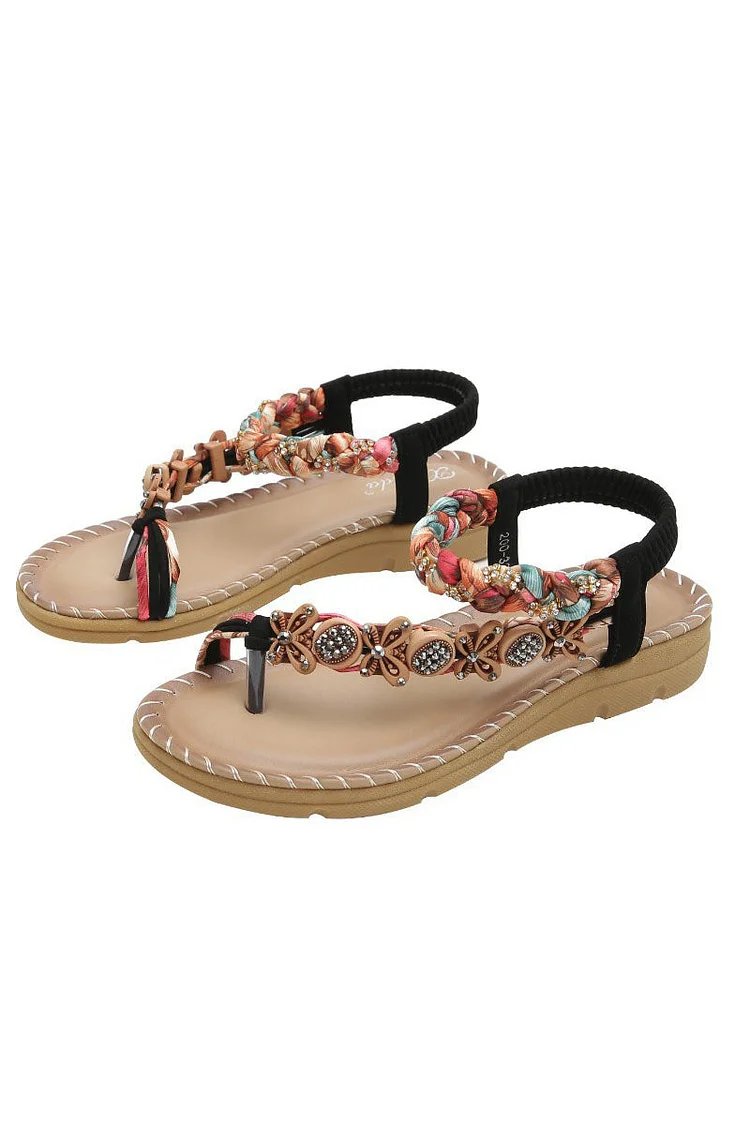 Ankle Strap Open Toe Flip Flops Beach Sandals