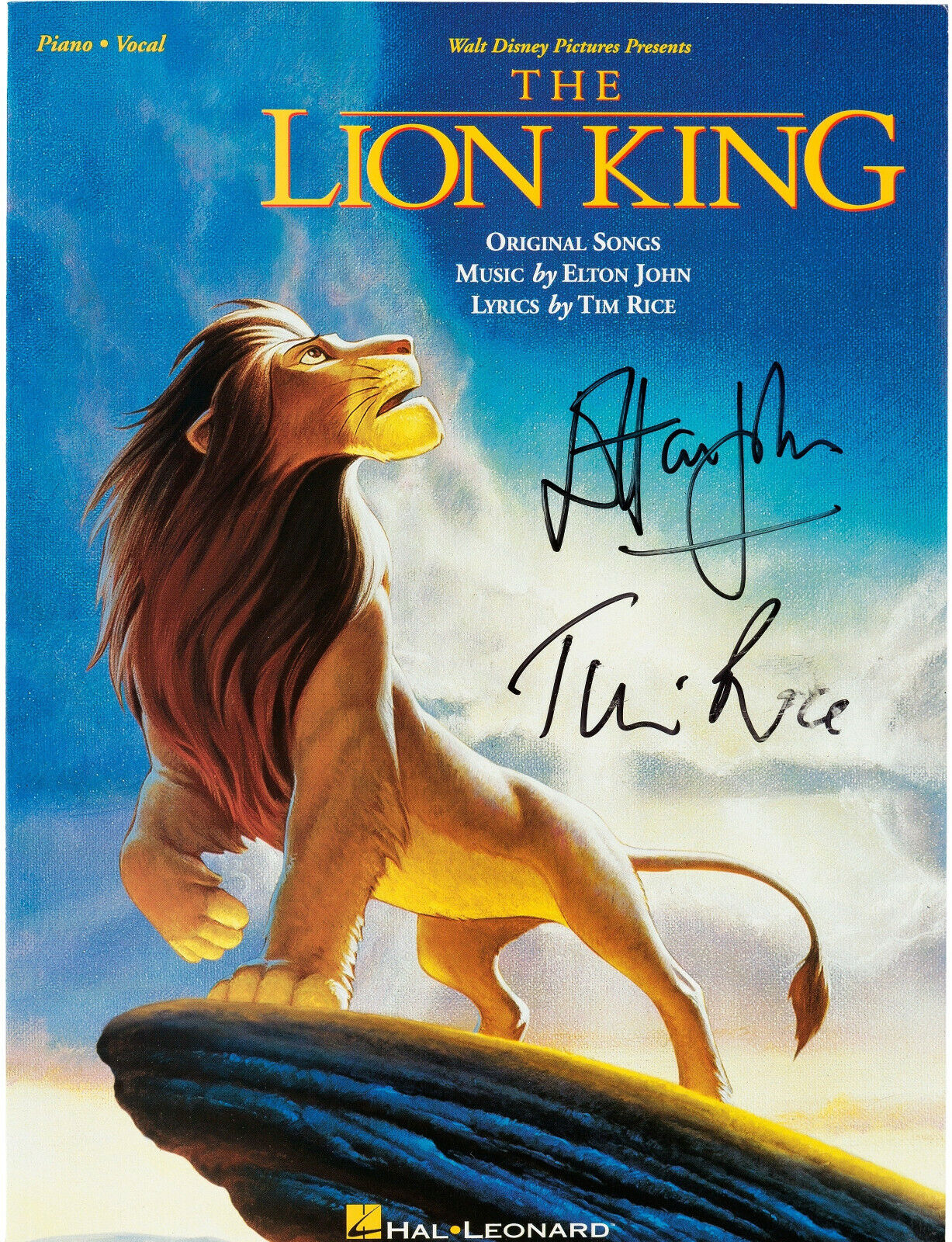 ELTON JOHN & TIM RICE Signed 'Lion King' Photo Poster paintinggraph - Musicians - preprint