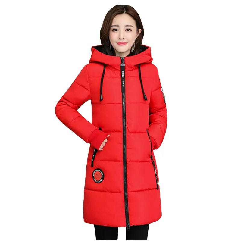 2021 Winter Cotton jacket Women Parkas New Thick Warm Hooded Student Coat Plus size Fashion Female Long Cotton-padded jacket 3XL