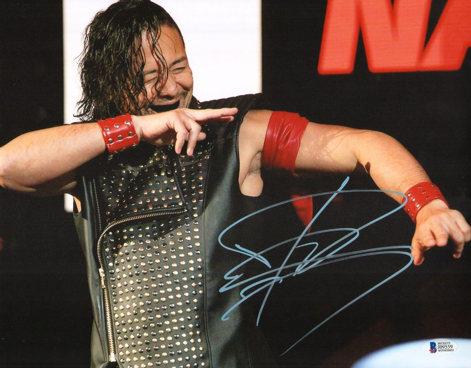 Shinsuke Nakamura Signed 11x14 Photo Poster painting BAS COA New Japan Pro Wrestling WWE NXT 1