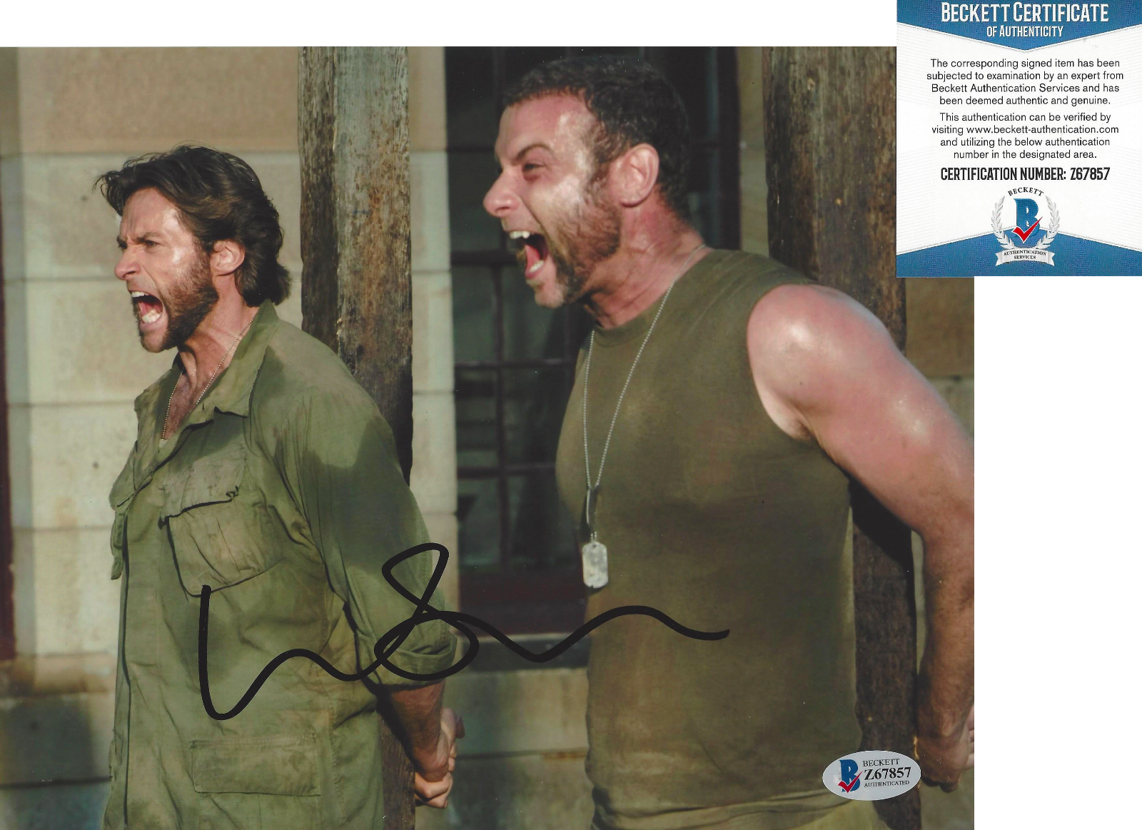 LIEV SCHREIBER SIGNED X-MEN ORIGINS: WOLVERINE 8x10 MOVIE Photo Poster painting BECKETT BAS COA