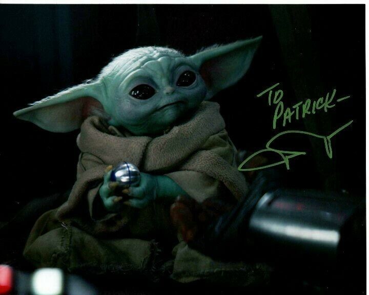 JOHN ROSENGRANT Signed THE MANDALORIAN BABY YODA GROGU Photo Poster paintinggraph - To Patrick