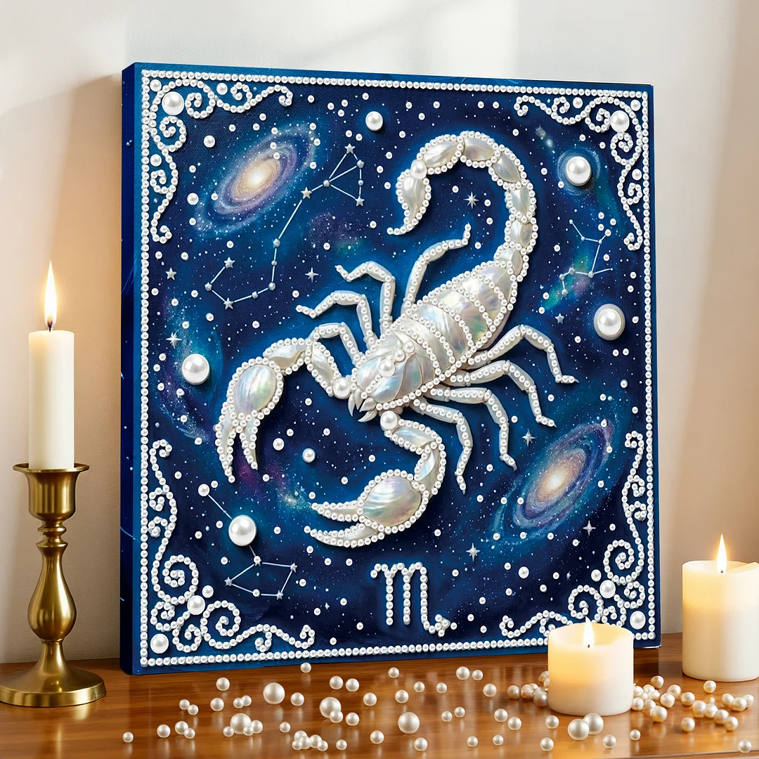 Scorpio - DIY Pearl Diamond Art Kit With Frame 25*25cm