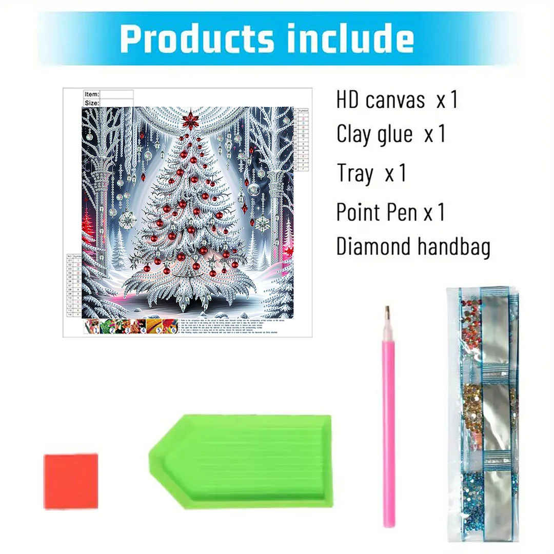 Xmas Tree Special Shaped 5D DIY Partial Drill Diamond Art Kit Home Decor 30x30cm