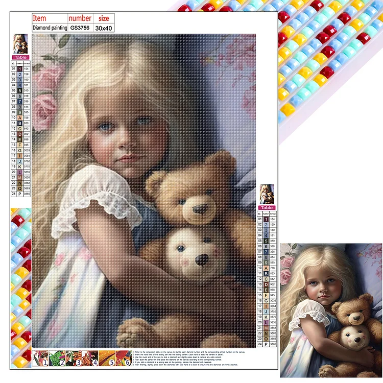 Cute Pet Girl - Full Square - Diamond Painting(30*40cm)