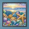 Coquillage-Peinture sp&eacute;ciale partielle au diamant-40*40cm