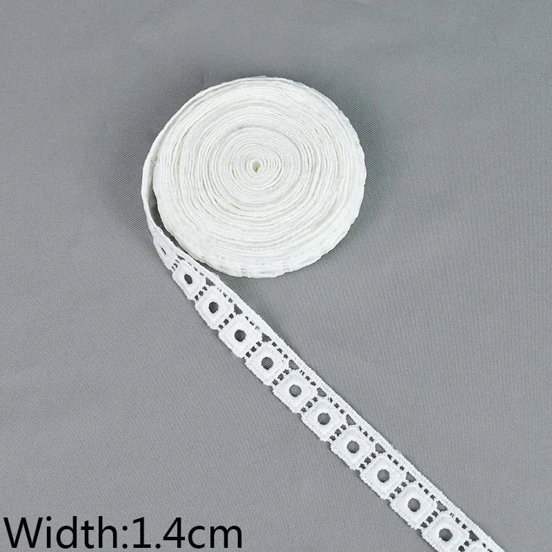 10Yards/lot White Cotton Embroidered Lace Trim Ribbons Fabric DIY Sewing Handmade Craft Materials Garment Clothes Accessories