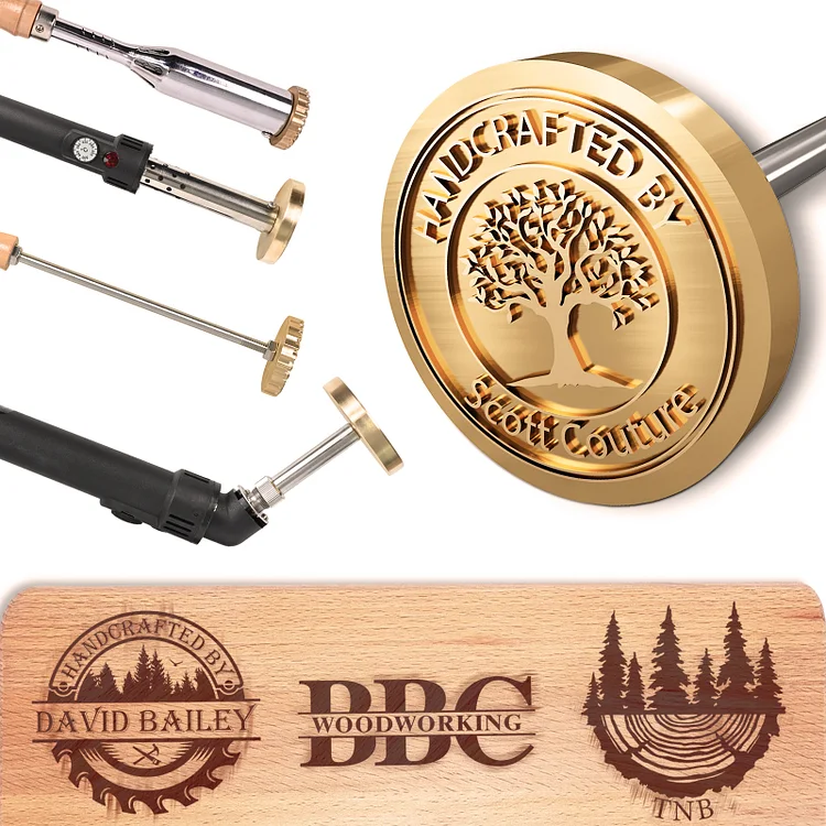 Custom Wood Branding Iron - Personalized Logo Branding Iron for Wood Leathe Food Making, Durable Wood Burning Stamp with Handle, Metal Burger Stamp, Wedding Handcraft Party Woodworking Gifts