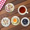 8pcs Cartoon DIY Diamond Painting Wooden Coasters Art Kits with Holder (Cow)