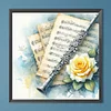 Musikinstrument Rose 5d DIY Runde Vollbohrer Dimond Gem&auml;lde Kit 40x40cm