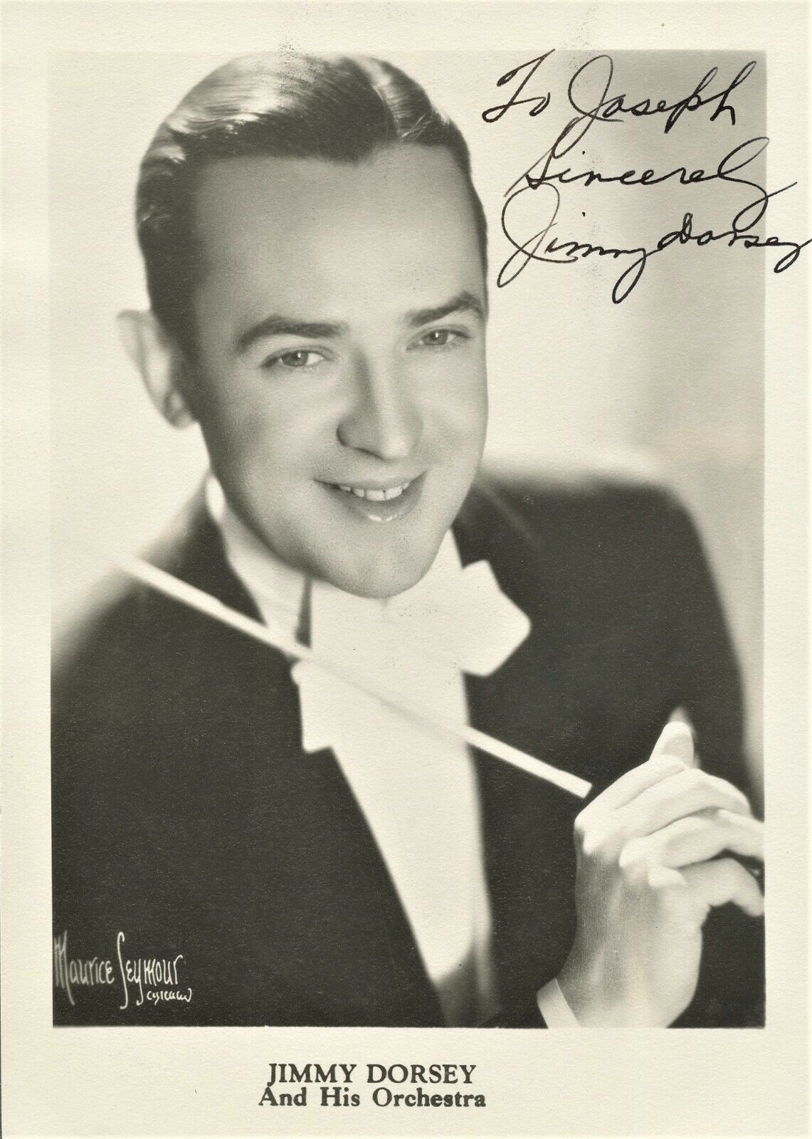 Vintage JIMMY DORSEY Signed Photo Poster painting