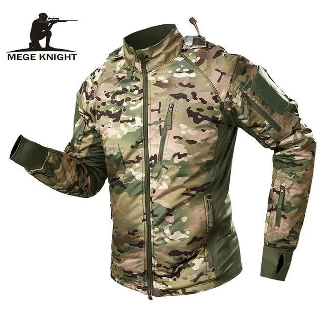 Men's Waterproof Tactical Jacket Warm Windbreaker Camouflage Hooded Coat Bomber Jacket