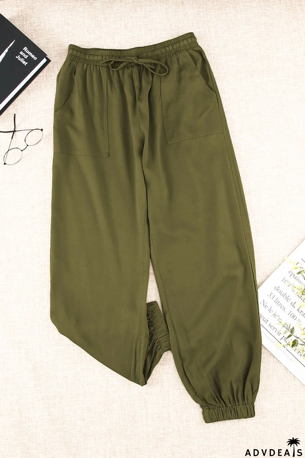 Drawstring Waist Joggers with Pockets