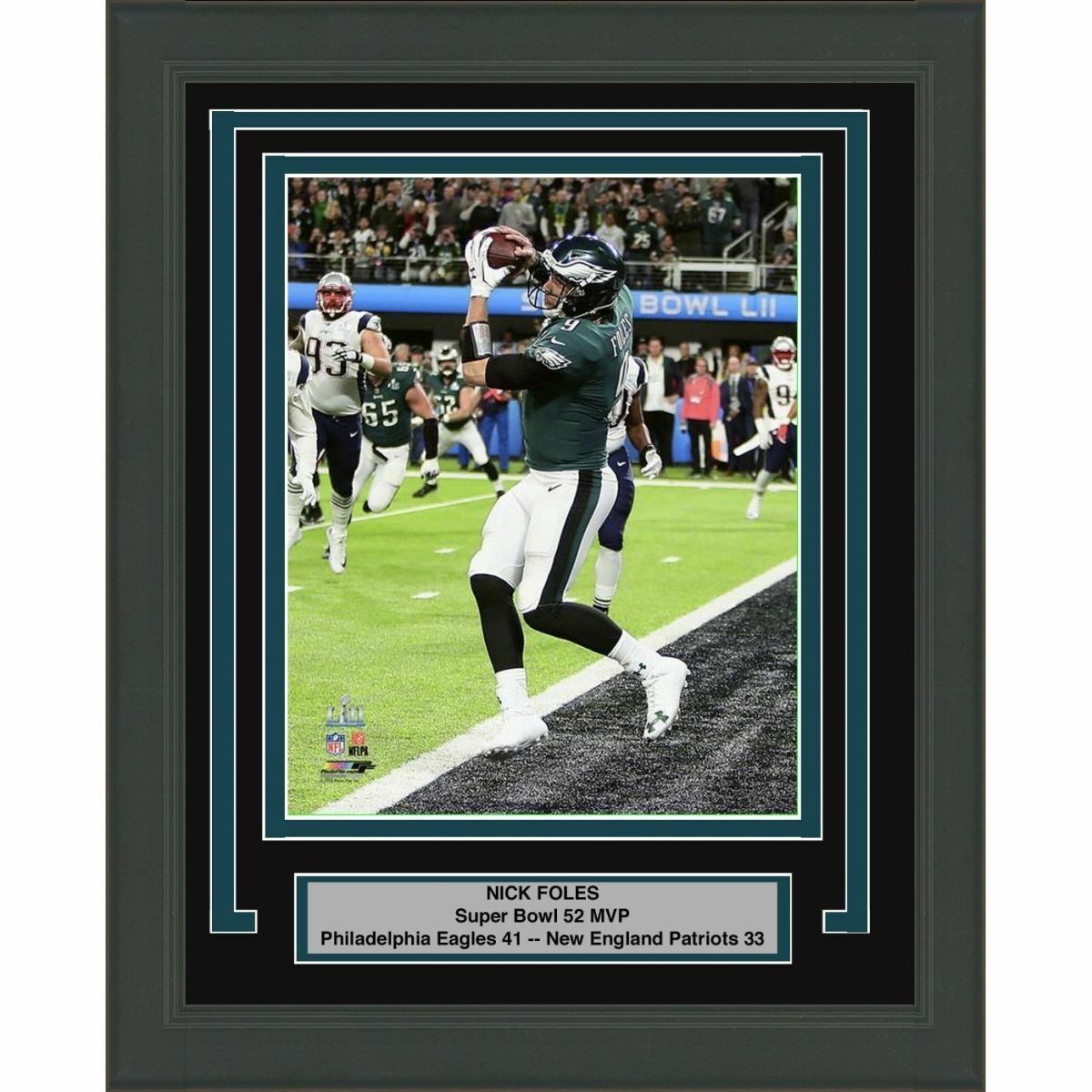 Framed NICK FOLES Eagles Super Bowl 52 MVP 8x10 Photo Poster painting Professionally Matted #2