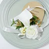 10PCS White Wedding Catering Bridal Groom Guests Corsage Boutonniere Wrist Artificial Flower Bouquets